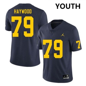 #79 Ty Haywood Wolverines Navy Youth Jersey NCAA College Football 615814-993