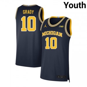 #10 Winters Grady Michigan Navy Youth Jerseys Limited College Basketball 554608-866