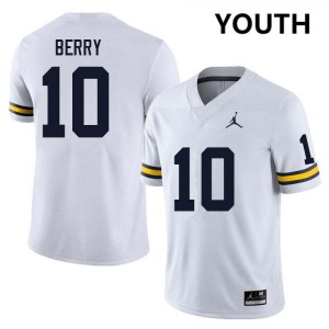 #10 Zeke Berry Michigan White Youth Jerseys Official College Football 752403-411