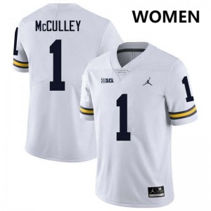 #1 Donaven McCulley University of Michigan White Youth Jerseys University College Football 250384-182