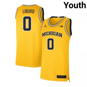 #0 Ricky Liburd Wolverines Maize Youth Jerseys High School College Basketball 600780-288