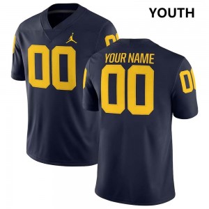 #00 Custom Wolverines Navy Youth Jerseys NCAA College Football 593439-526
