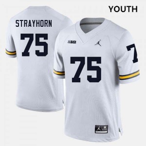 #75 Kaden Strayhorn Michigan White Youth Jersey 2025-26 College Football 361753-875